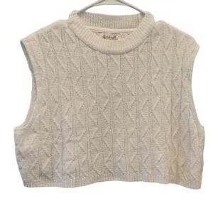 Free People Womens Cropped Sweater Top Size XS White Intimately Coastal Beachy